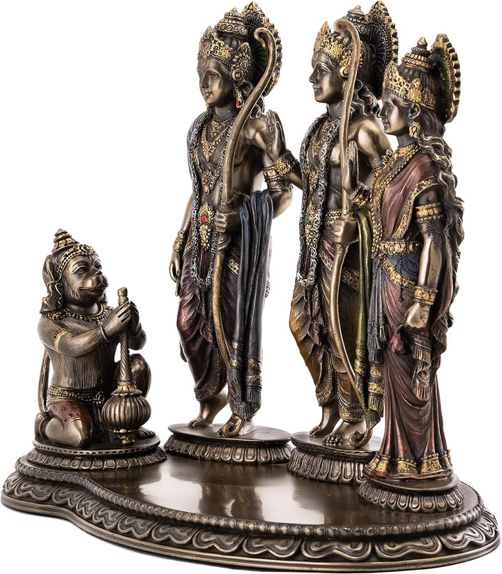 Top Collection Statue Rama, Sita und Lakshmana, aus kaltgegossener Bronze, 26,7 x 19,1 cm