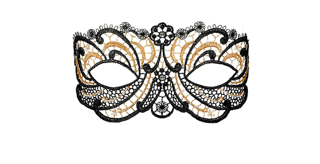 Lucky Cheeks - Golden Diamond Maske mit Svarowski Strass