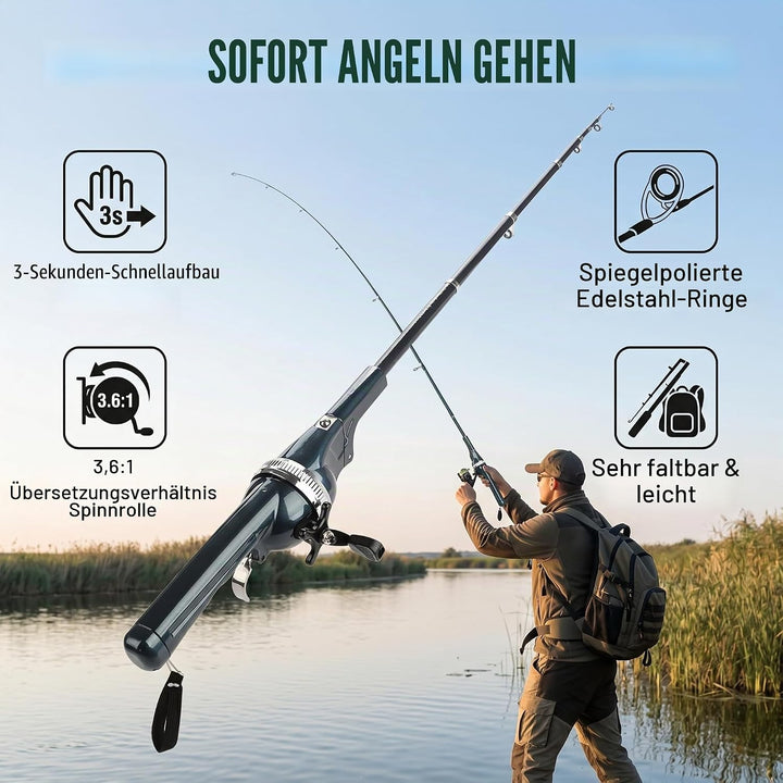 Angelrutenrollenkombinationen, Integrierte Angelrute und Beiliegendes Reel Tackle Folding Zubehör Zu