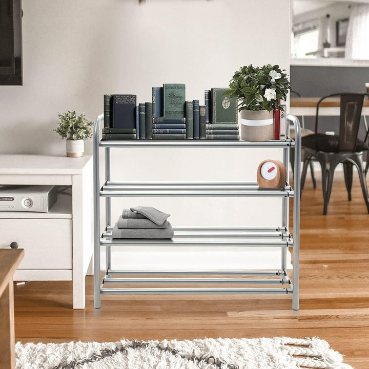GUANJUNE 4-stufiger ausziehbarer Schuhregal-Organizer,Robustes Metallregal für bis zu 20 Paar Schuhe