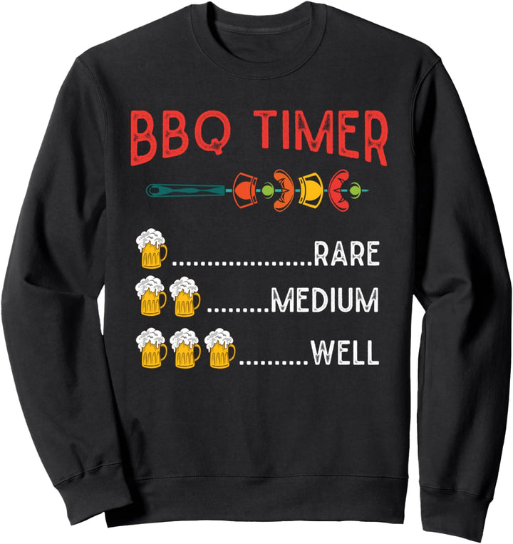 Grillparty BBQ Timer Barbecue Grillmeister Lustiges Grillen Sweatshirt