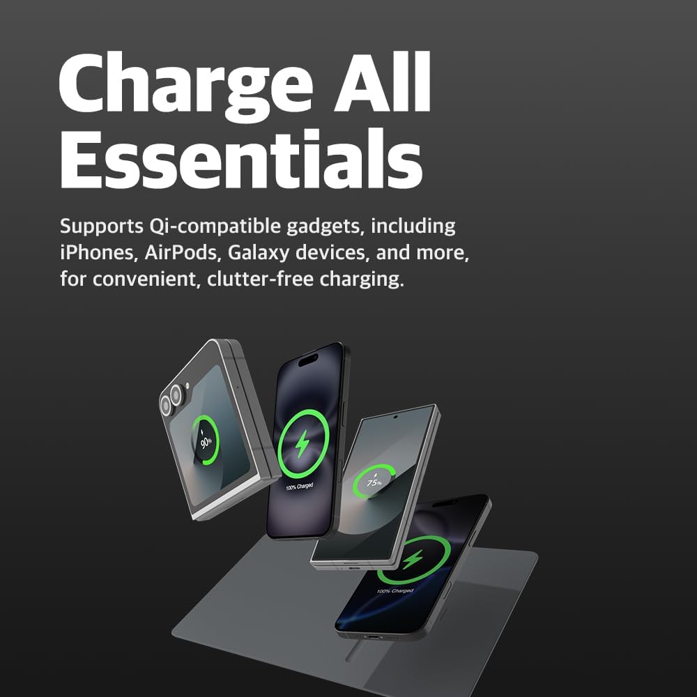 POUT Hands3 Pro Qi schnelle, kabellose Ladestation für iPhone XS Max/XR/X/XS/8/8 Plus, Samsung Galax