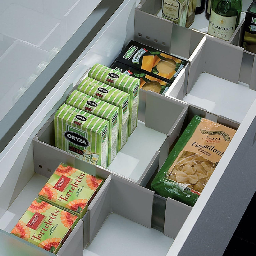 1 x SO-TECH® CuisioFlex Trennwand Organisationsrahmen Aluminiumgrau/Weiss transluzent 1 Stück - cuis
