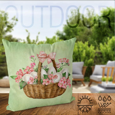 VOID Eierkorb Blumen 80x80 Kissenhülle Polyester Zierkissen Couchkissen Ostern Osterdeko Deko 70 x 7