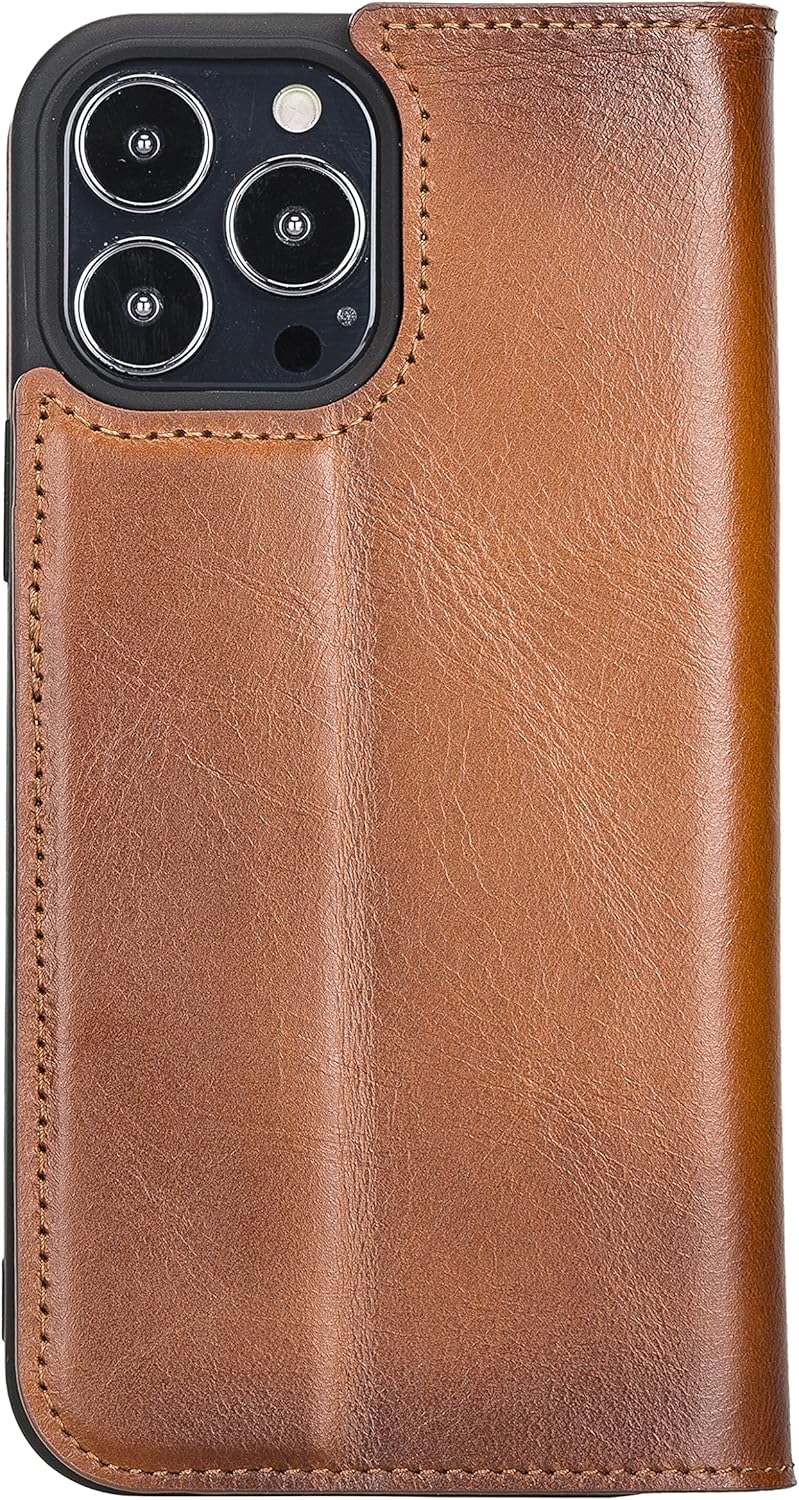 Solo Pelle aufklappbare Lederhülle kompatibel für iPhone 13 Pro in 6.1 Zoll inkl. 1 Kartenfach für d