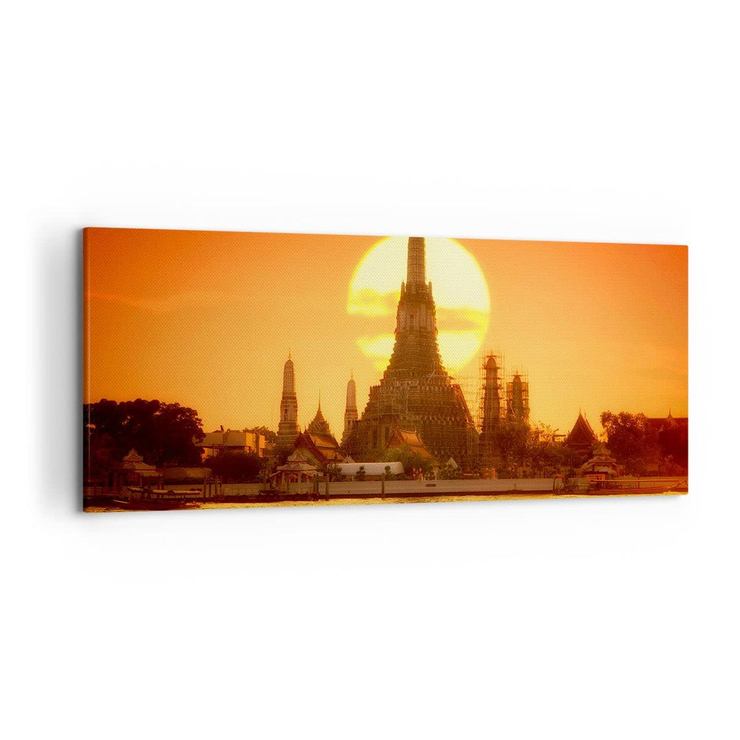Wandbilder Dekoration Wohnzimmer Tempel Asien Panorama Bilder auf Leinwand 120x50cm Leinwandbild mit