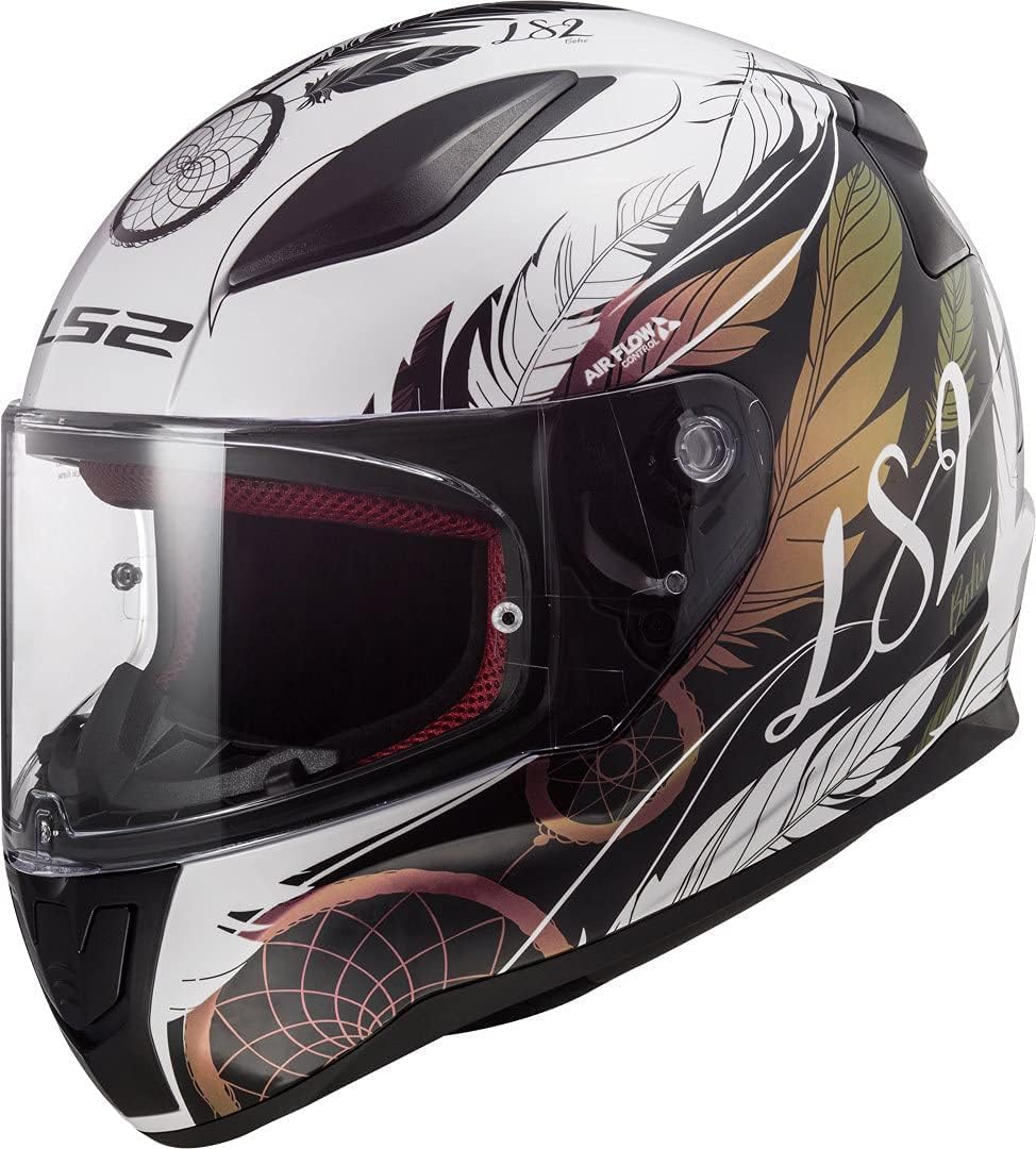 LS2, Integraler Motorradhelm Rapid Boho White Black Pink, XS, XS