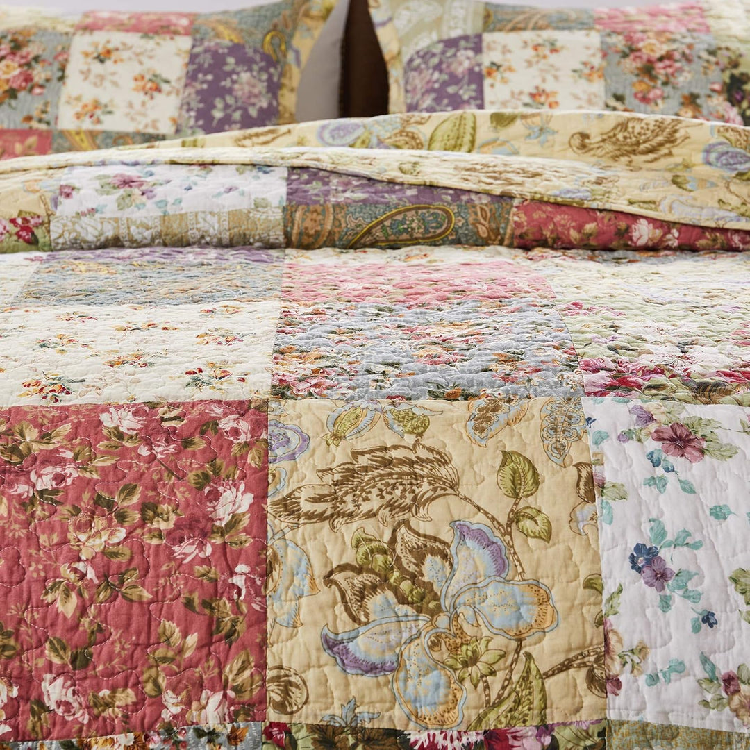 Greenland Home Blooming Prairie Baumwoll-Patchwork-Bettwäsche-Set, 2-teilig, Twin/Twin XL, Mehrfarbi