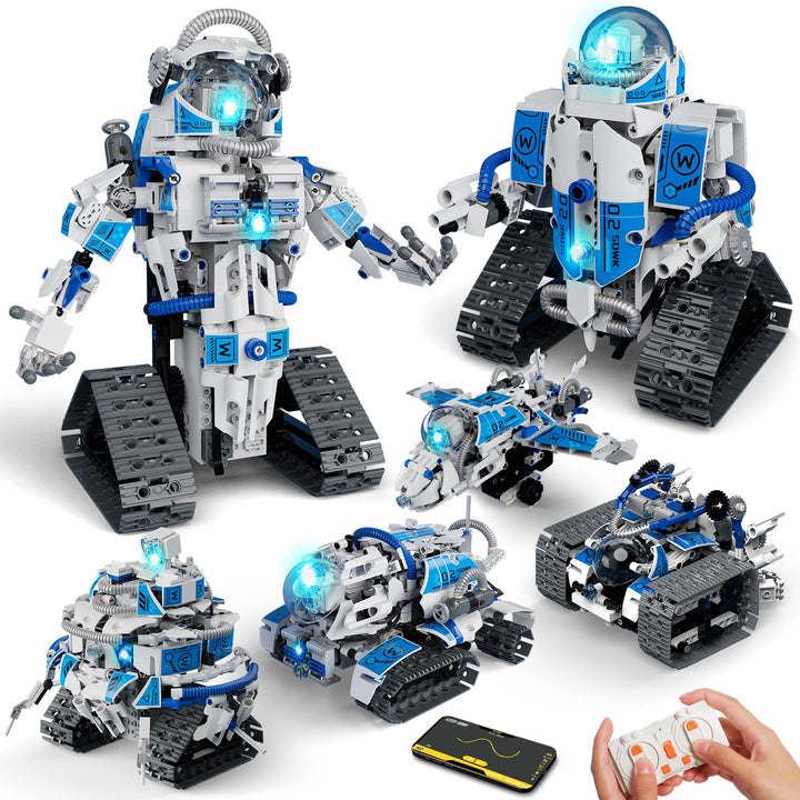 Sunrad Technik Roboter Bauspielzeug für Kinder,6 in 1 App & Fernsteuerung Technic Roboter EIN Ketten