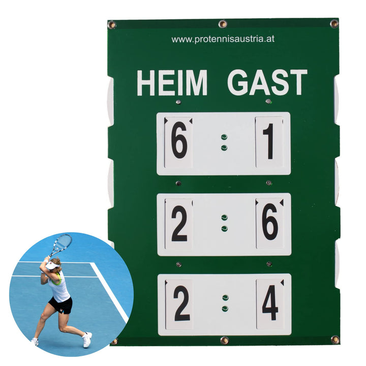 Tennis Spielstandsanzeiger – beidseitige Tennis Zähltafel/Anzeigetafel 60 x 46 cm, 60 x 46 cm