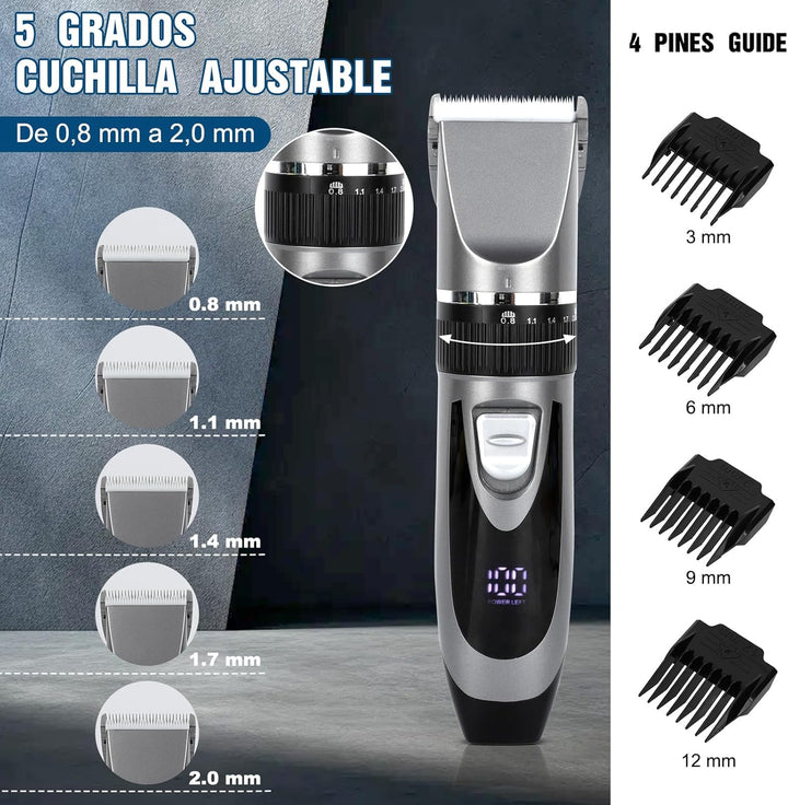 Cozary Haarschneidemaschine, Barttrimmer Herren Profi, Bartschneider Herren, USB aufladen mit LED-An