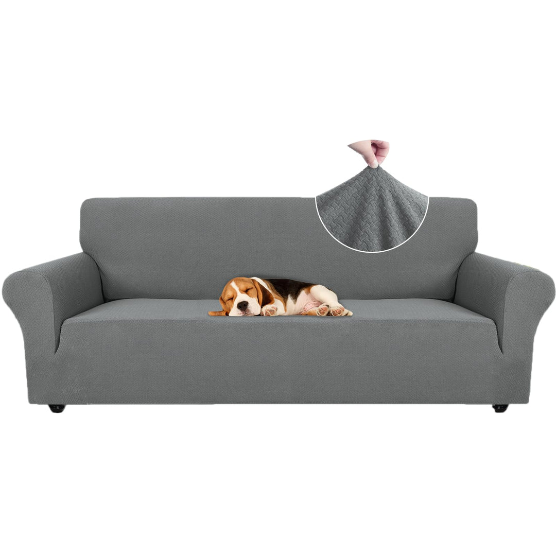 Ystyle Sofa überzug 4 Sitzer Mit Armlehne, Stretch Sofabezug rutschfest, Modern Sofa Cover Für Hunde