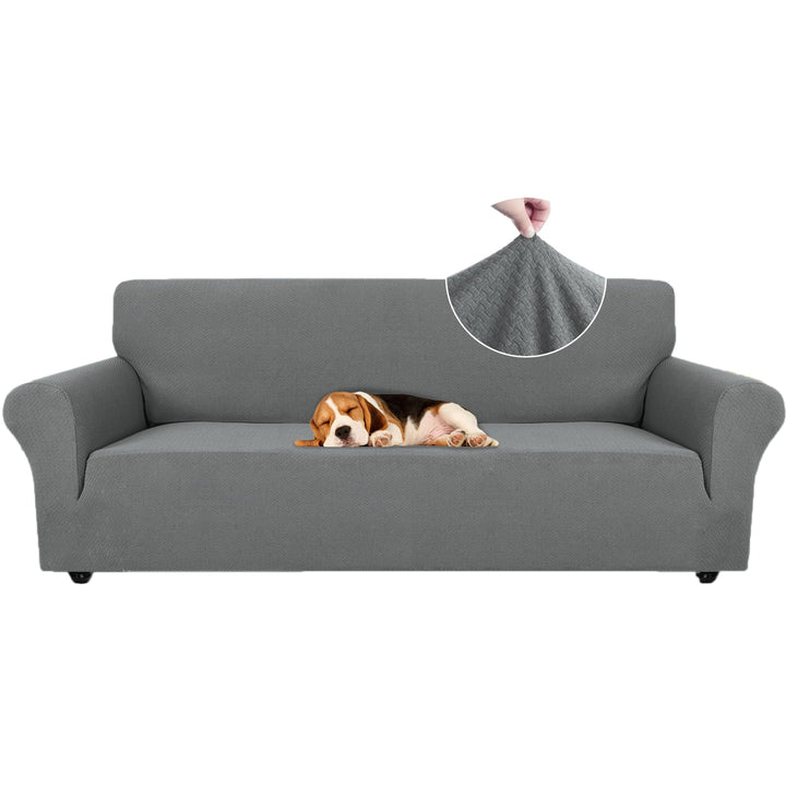 Ystyle Sofa überzug 4 Sitzer Mit Armlehne, Stretch Sofabezug rutschfest, Modern Sofa Cover Für Hunde
