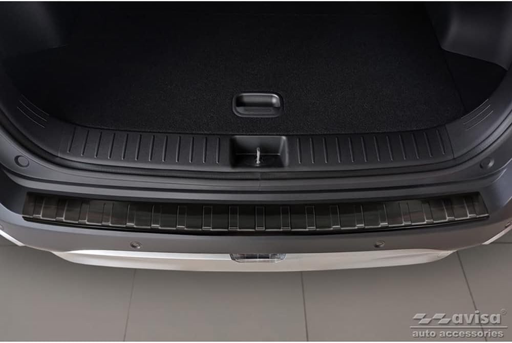 Avisa Schwarz Edelstahl Heckstossstangenschutz kompatibel mit Kia Sportage V 2021- 'Ribs'