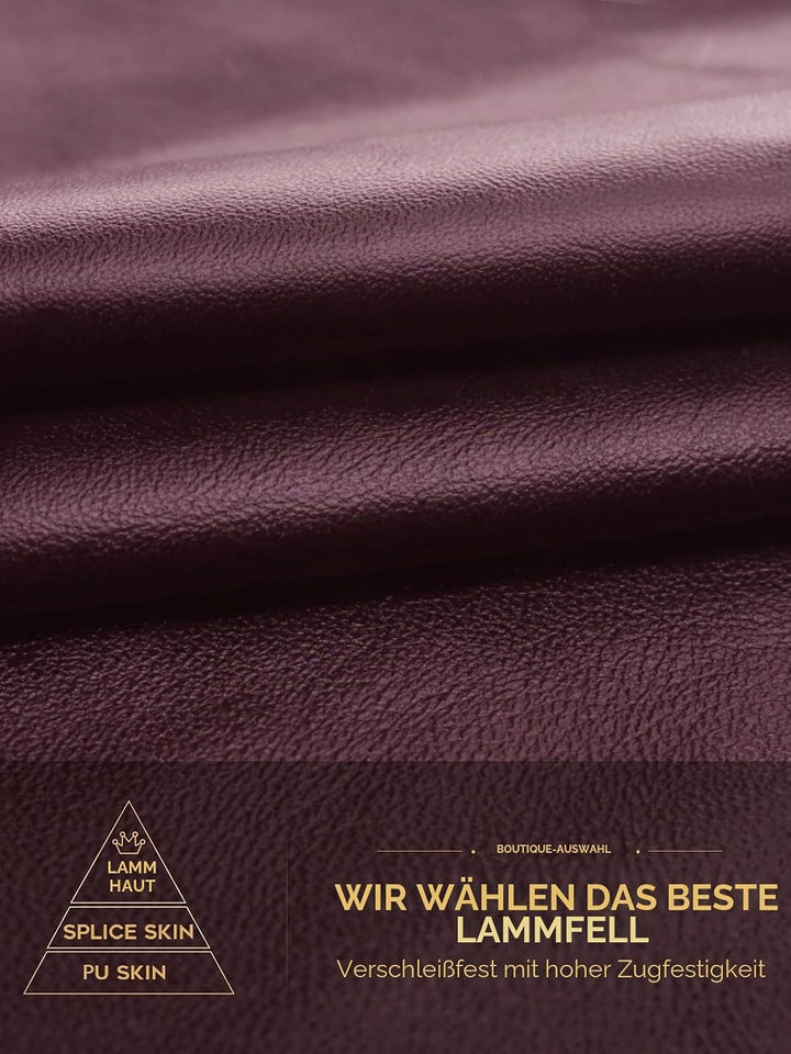 Ymmchy Touchscreen Handschuhe für Damen Warme Leder Handschuhe Gefüttert Winter SMS Handschuhe Weinr