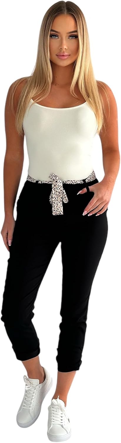 Mississhop Female Damen Stretch Klassische Chino Hose M Schwarz, M Schwarz