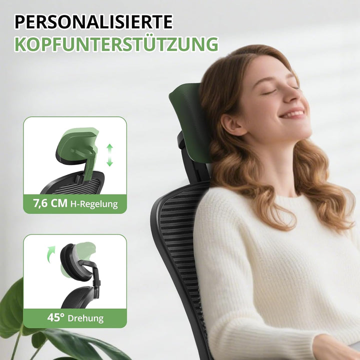 Synorla Schreibtischstuhl Bürostuhl Ergonomisch mit 150 KG Tragkraft, Ergonomischer Bürostuhl mit St