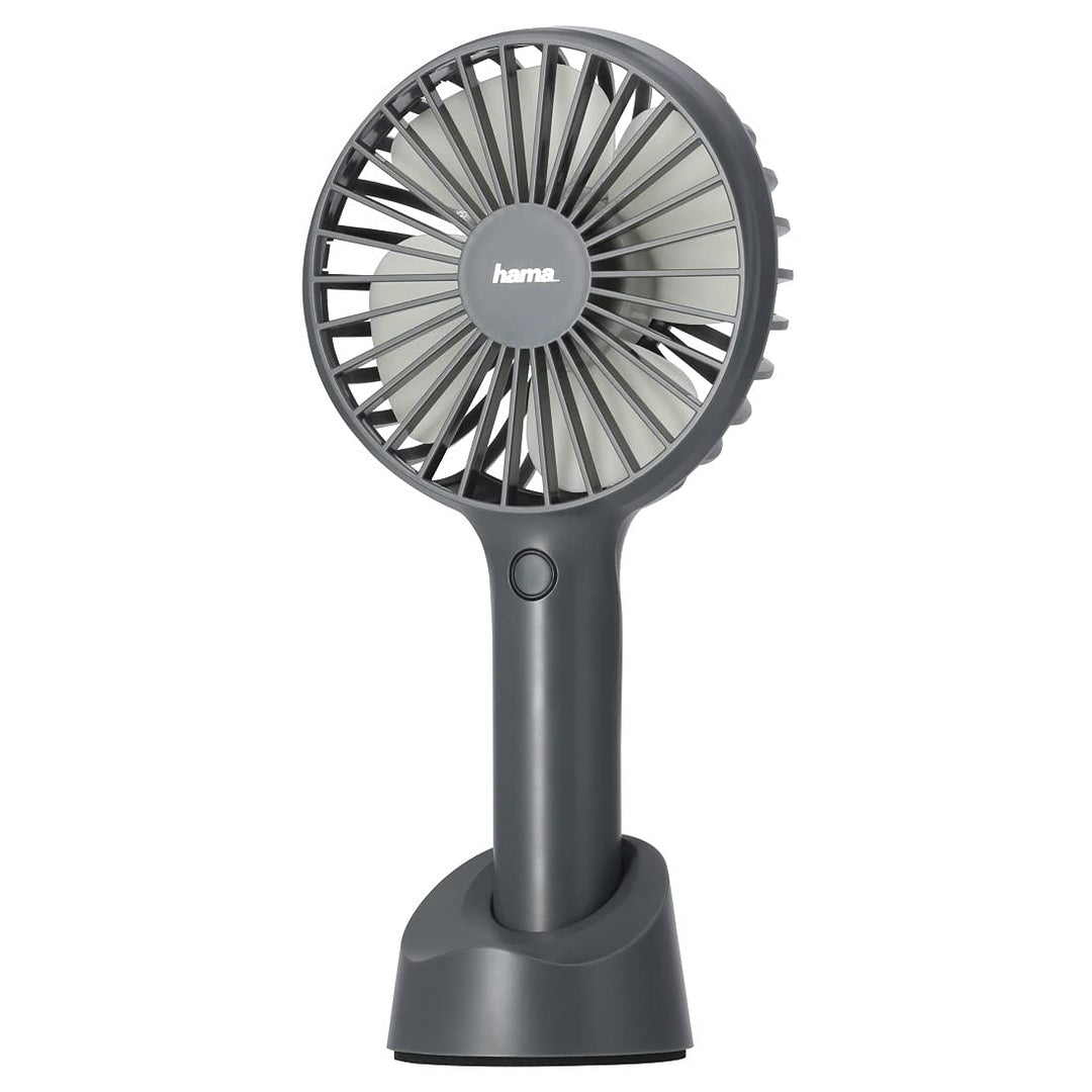 Hama | Tragbarer Ventilator mit USB-Akku, 3 Geschwindigkeiten, Smartphone-Halterung