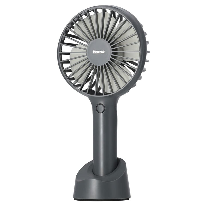 Hama | Tragbarer Ventilator mit USB-Akku, 3 Geschwindigkeiten, Smartphone-Halterung