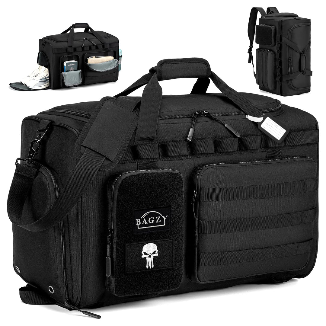 BAGZY Arbeitstasche Herren 50L Taktische Reisetasche Sporttasche mit Rucksackfunktion Einsatztasche