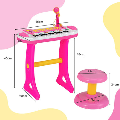 COSTWAY Kinder-Keyboard mit 31 Tasten, tragbares Musikinstrument mit Mehreren Sounds & Lichteffekten