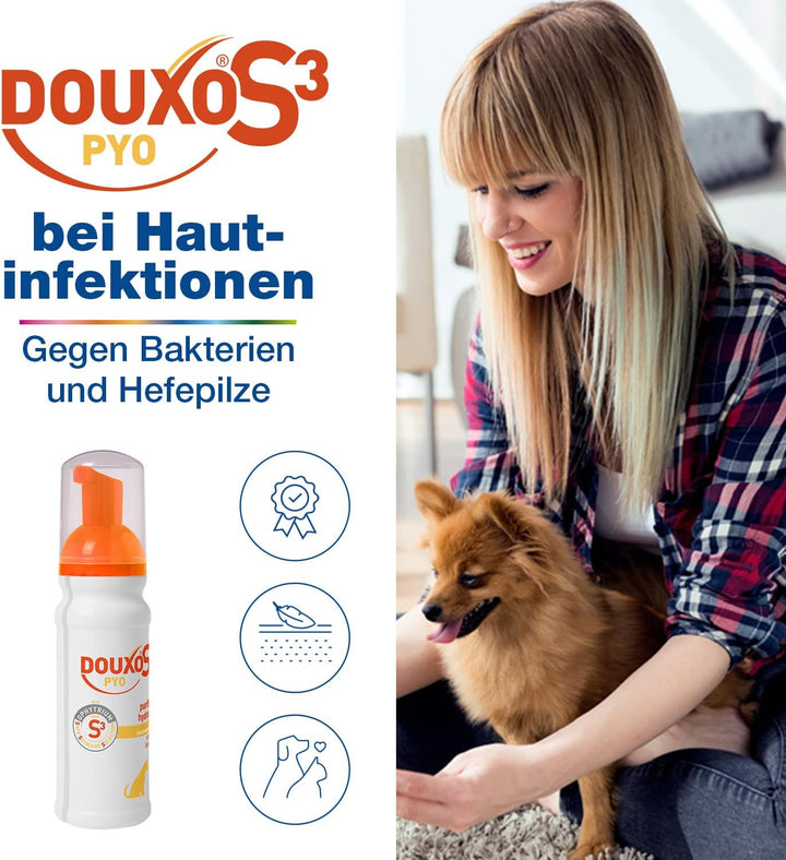 DOUXO S3 PYO Mousse für Hunde | Pflege gegen Bakterien und Hefepilze | reinigend und feuchtigkeitssp
