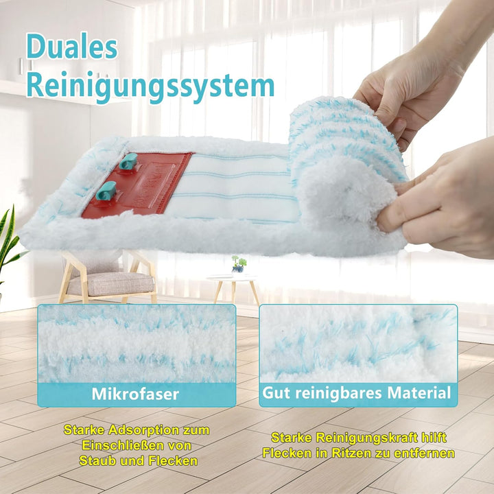 6 Ersatz-Wischbezüge für Leifheit Profi XL Micro Duo/Profi XL Cotton Plus ,Bodenwischer Ersatzbezug