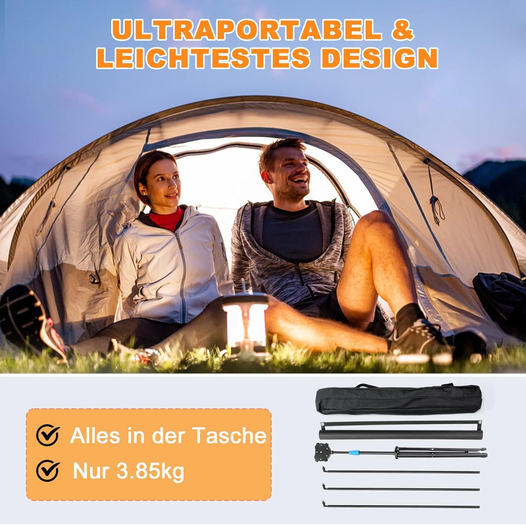 VISULAPEX Leinwand Beamer mit Ständer 80 Zoll, 4K HD 16:9 Leinwand Beamer Tragbar, Leicht und Kompak
