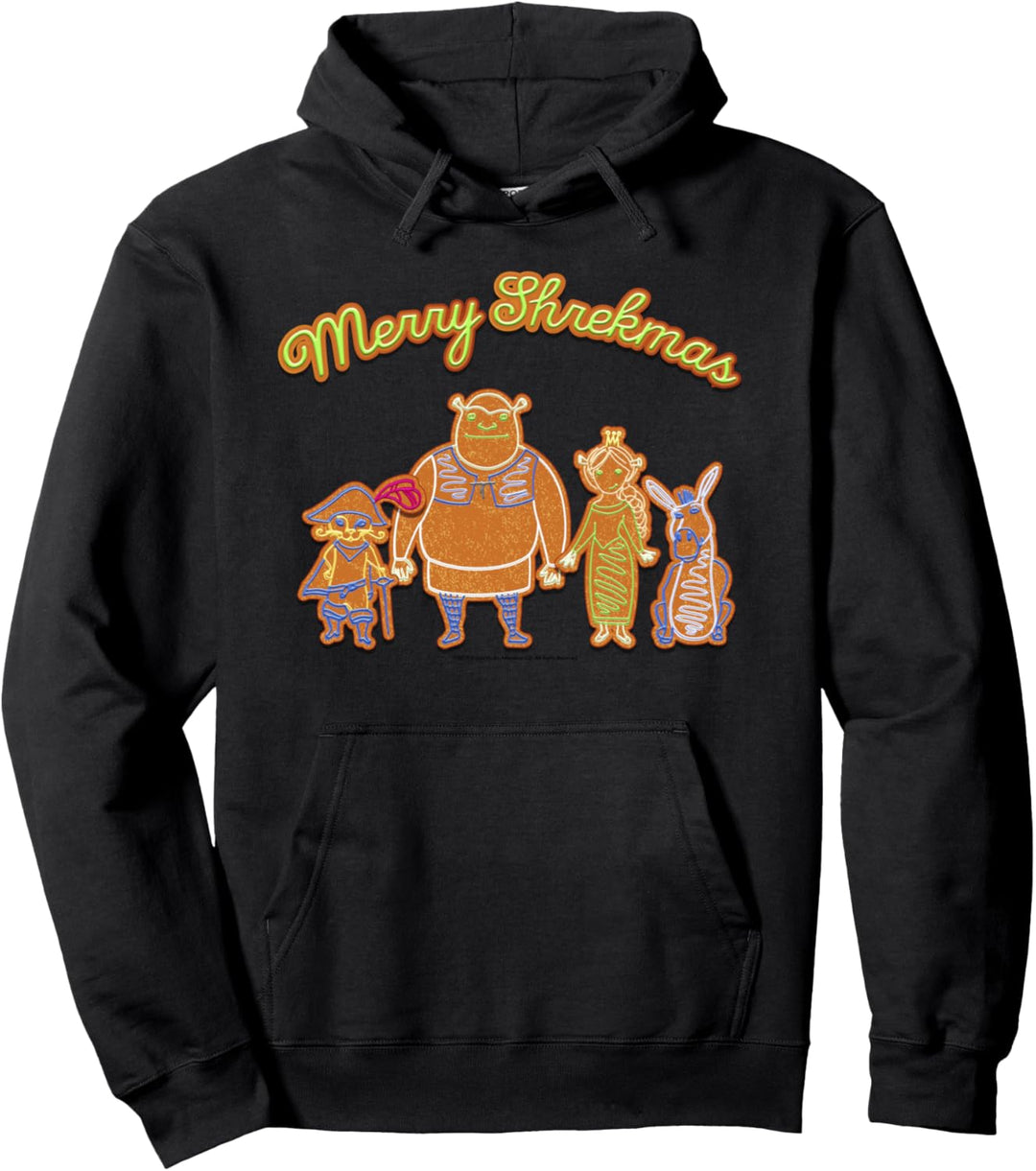 Shrek Merry Shrekmas Group Shot Holiday Cookies Portrait Pullover Hoodie