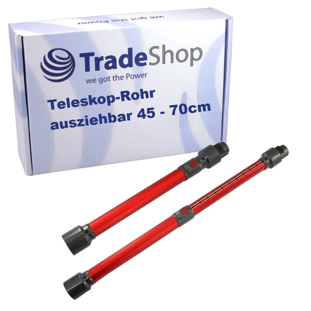 Trade-Shop Teleskoprohr Saugrohr ausziehbar 45cm-70cm Ersatz für Dyson SV10, SV10 Absolute, SV11 Ani