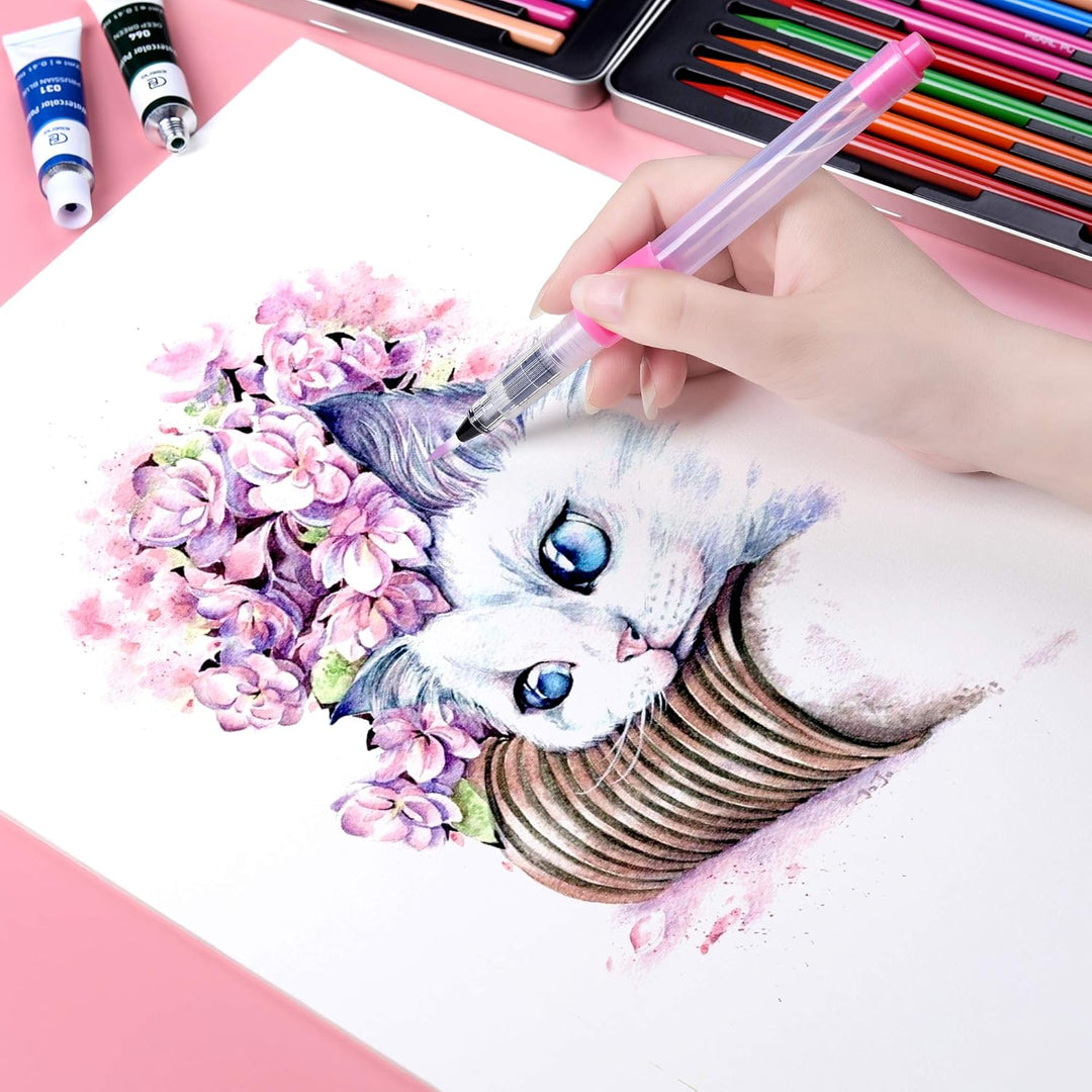 ESENG® Premium Aquarellpapier A3-2x20 Blätte/Block - 300GSM - Weiss, Aquarellblock, Malblock Papier