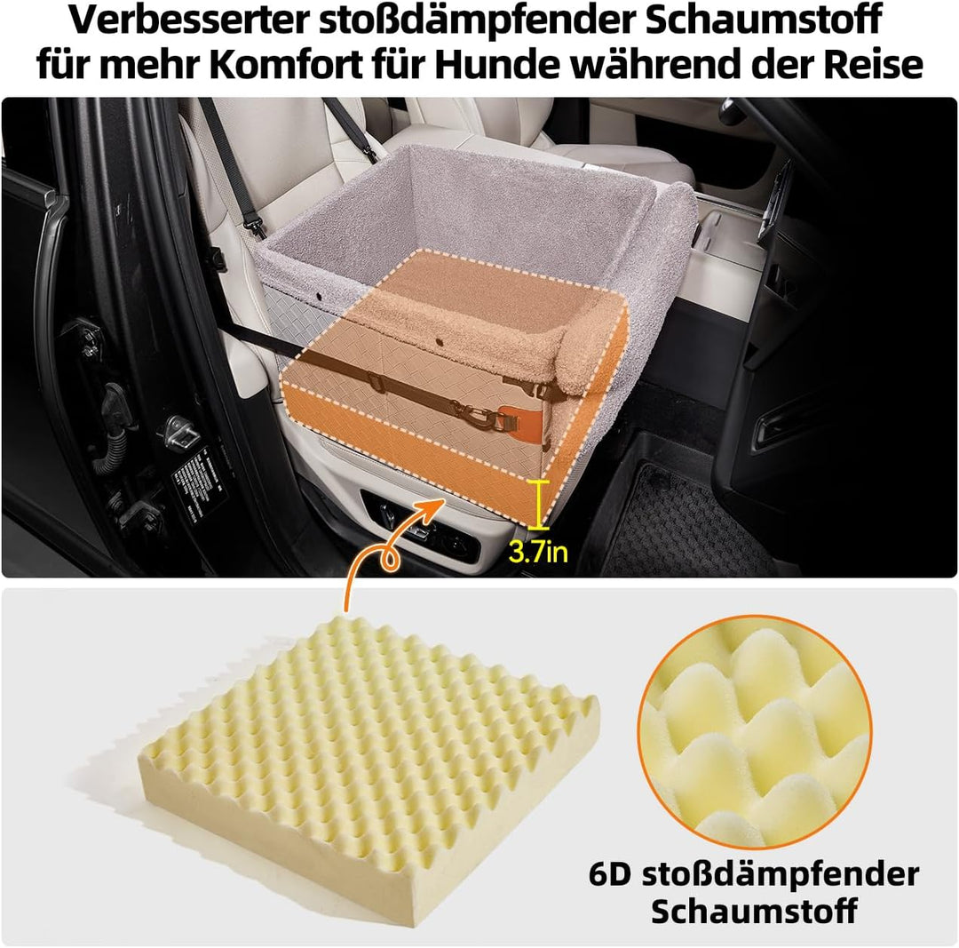 Hunde Autositz für kleine bis mittlere Hunde, Waschbarer hundesitz Auto mit Aufbewahrungstaschen,Ans