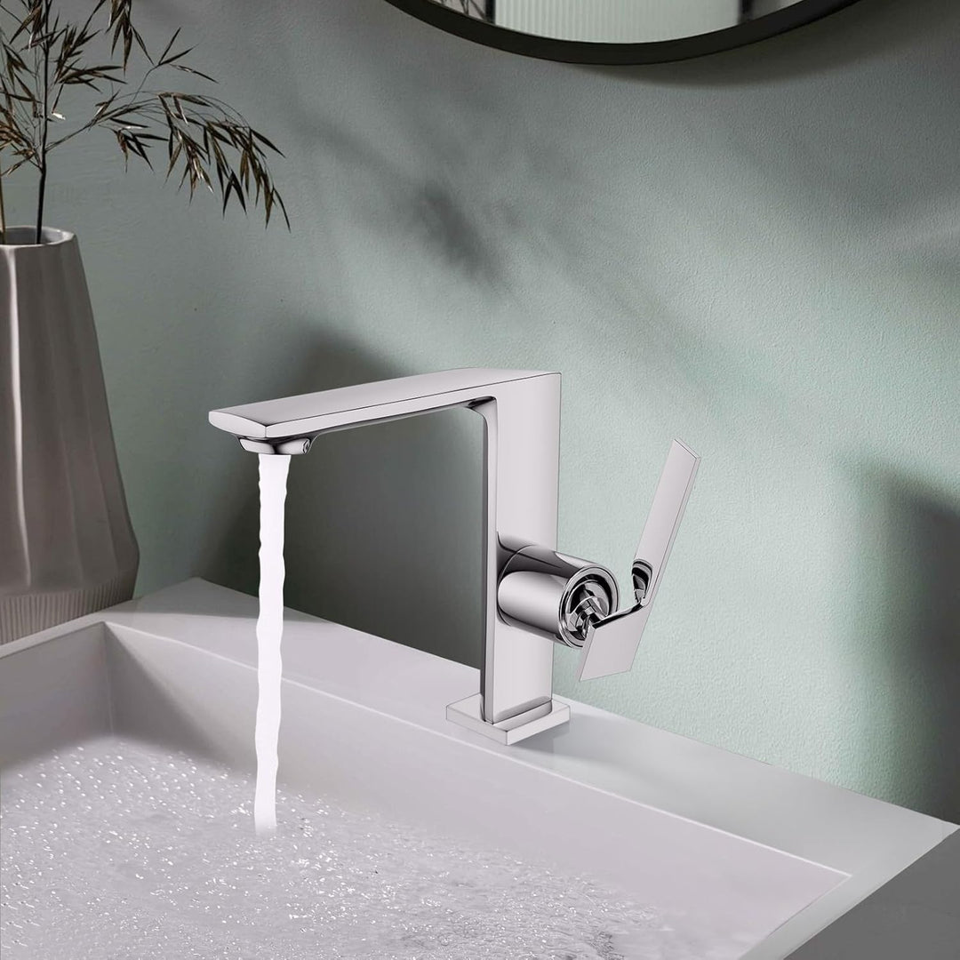 Wasserhahn Bad Waschtischarmatur Armatur Badezimmer Mischbatterie Waschbecken Armaturen, Chrom Einhe