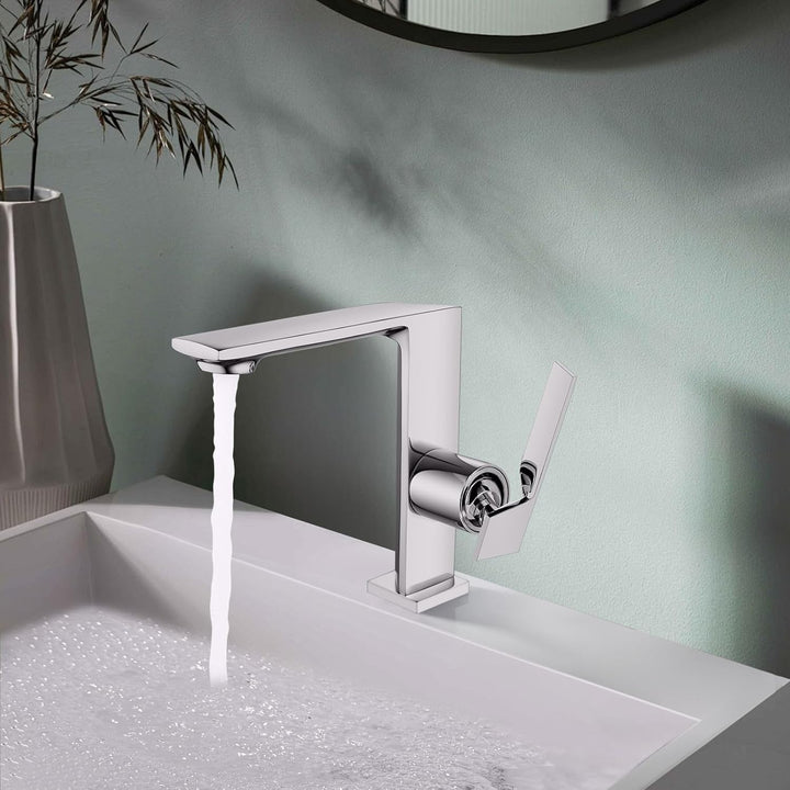 Wasserhahn Bad Waschtischarmatur Armatur Badezimmer Mischbatterie Waschbecken Armaturen, Chrom Einhe