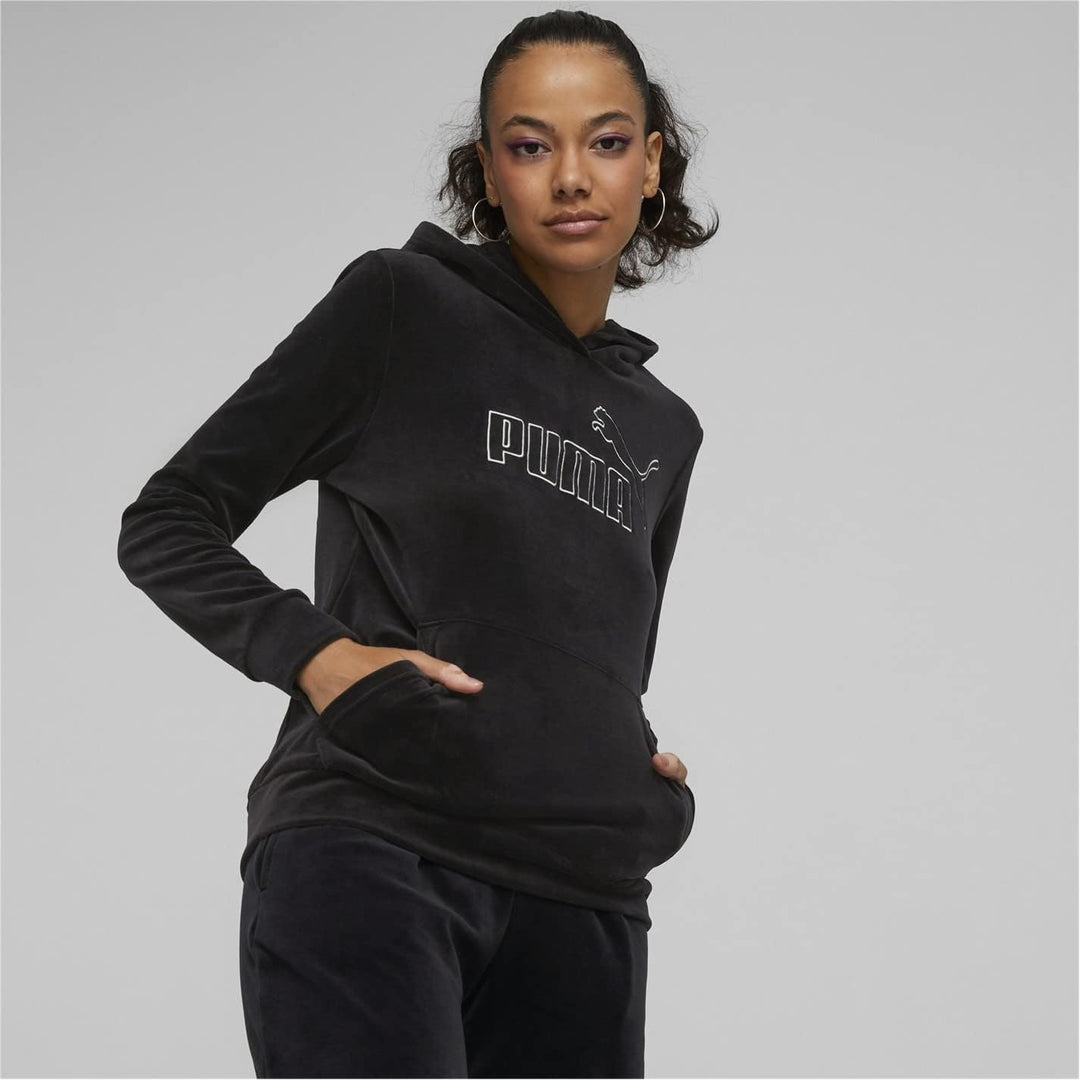 PUMA ESS Velour Hoodie S Puma Schwarz, S Puma Schwarz