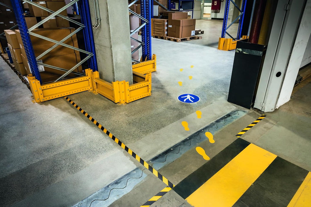 Durable Bodenmarkierung Fussform (Selbstklebende Markierungsfüsse, 5 Paar) RAL 1003 Signalgelb, 1727