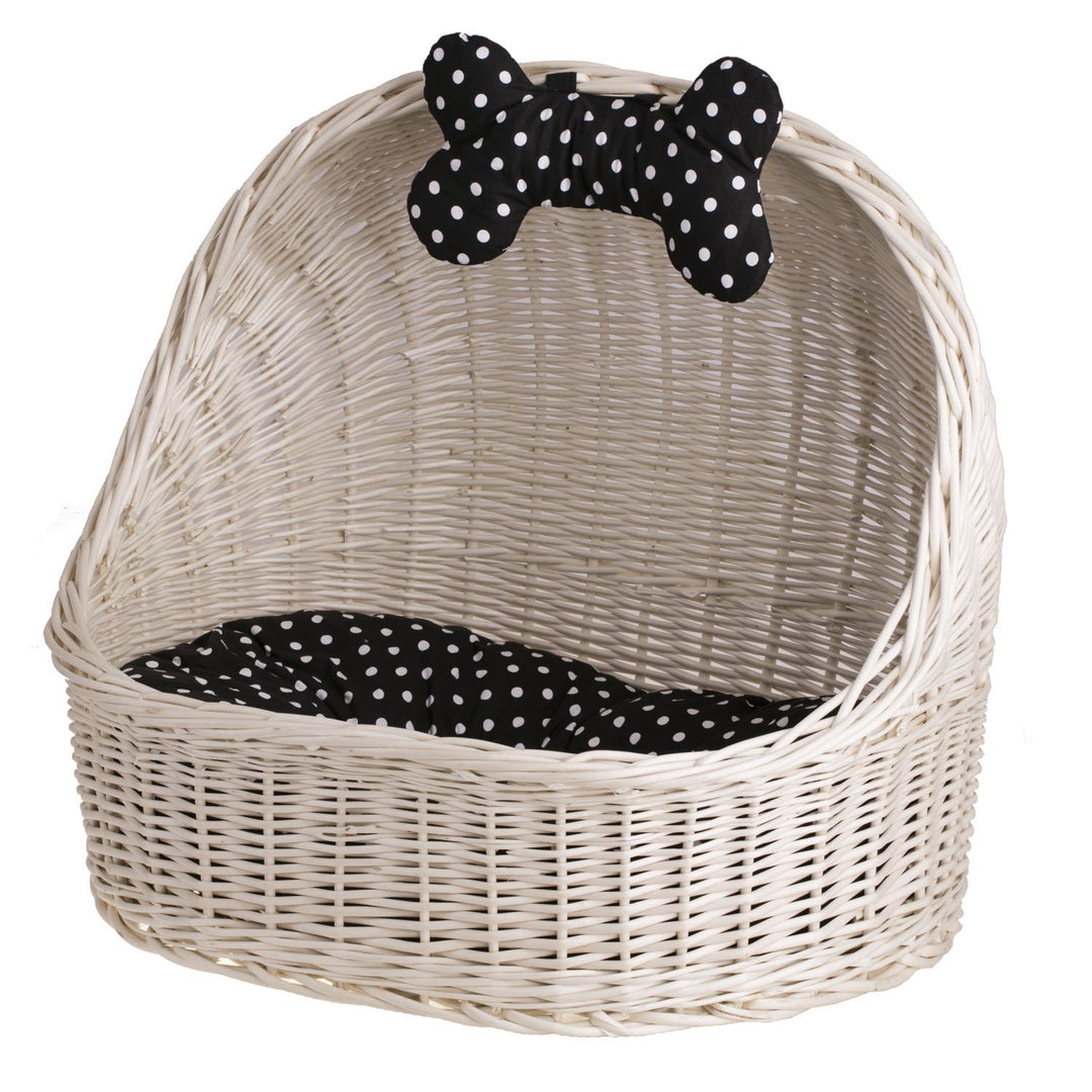 Cremefarbene Tierhütte aus Weide Cremefarben_beige, Cremefarben_beige