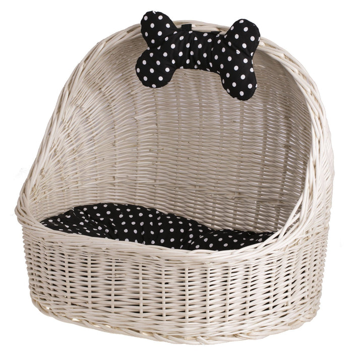 Cremefarbene Tierhütte aus Weide Cremefarben_beige, Cremefarben_beige