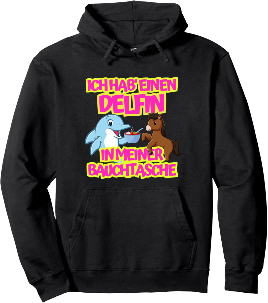 Delfin in meiner Bauchtasche Party Outfit Sommer Mallorca Pullover Hoodie