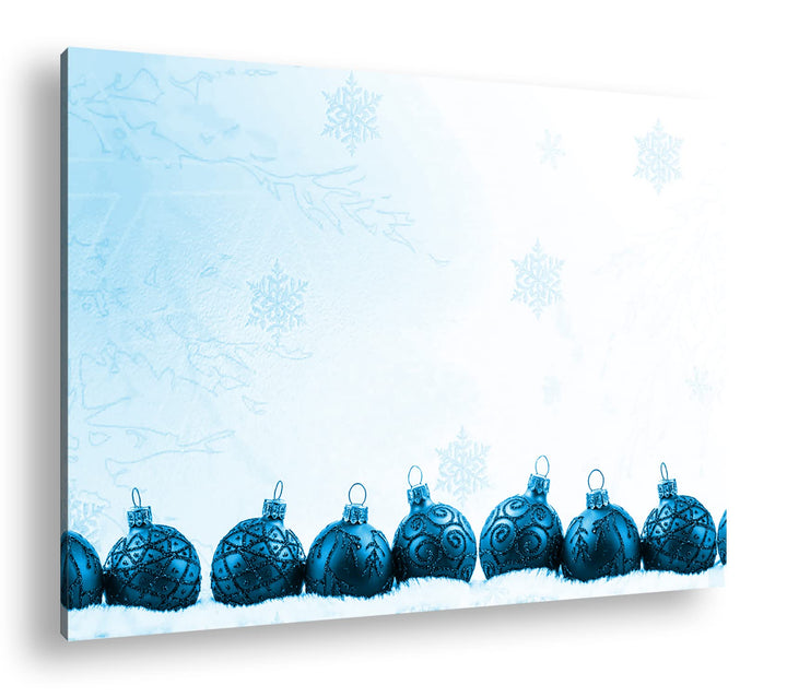 deyoli Christbaumkugeln zur Weihnachtszeit Format 80x60 Effekt: Monocrome Blau als Leinwandbild, Mot