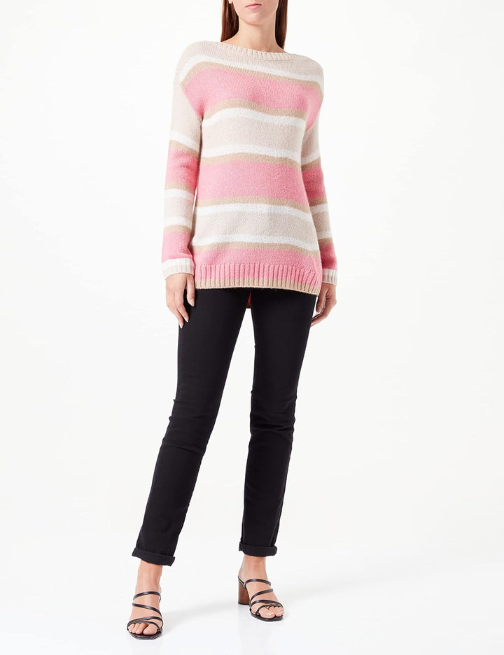 Gerry Weber Damen Pullover 42 Lila/Pink/Ecru/Weiss Ringel, 42 Lila/Pink/Ecru/Weiss Ringel