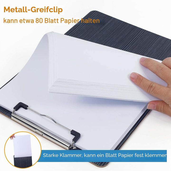 Klemmbrett A4, 5 Stück Holz, Hartplatten Mit Gummierter Metalklemme, Schreibbrett Pad Halter Clipboa