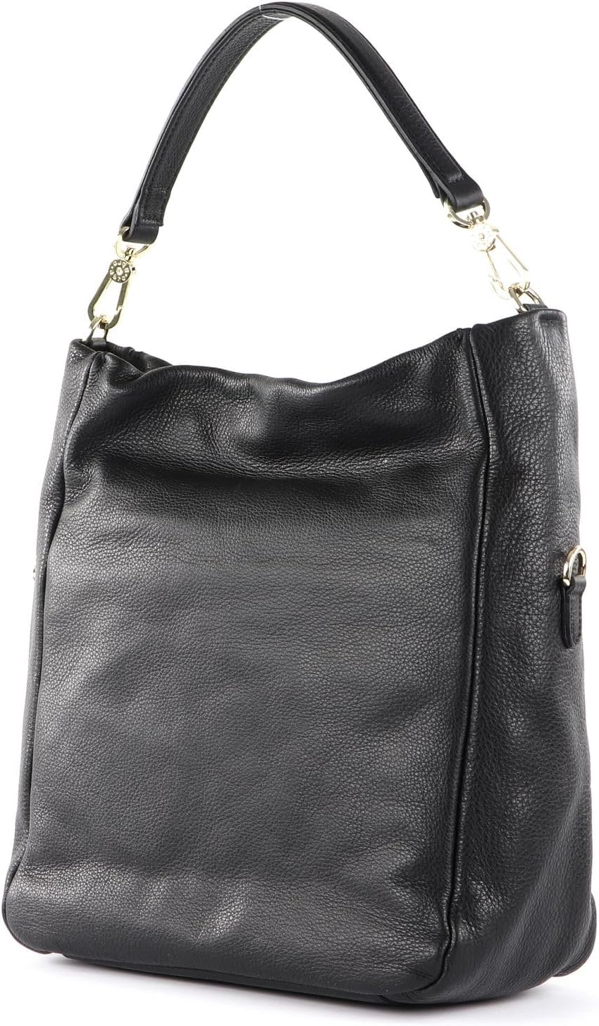 Abro Leather Dalia Hobo Bag Raquel Small S Black/Gold