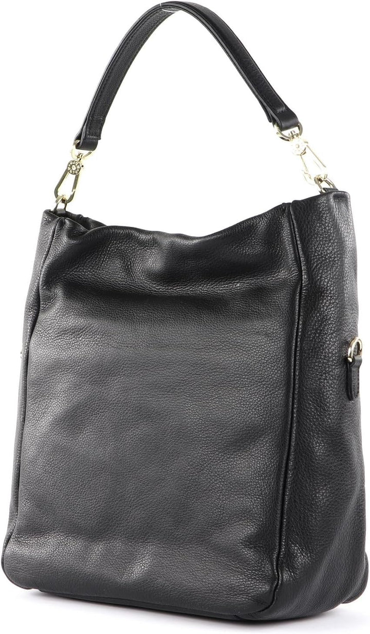 Abro Leather Dalia Hobo Bag Raquel Small S Black/Gold