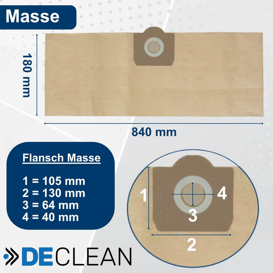 DeClean 20 Staubsaugerbeutel kompatibel mit Kärcher WD3 Ersatzteile WD 3 Premium,P,Extension Kit,Bat
