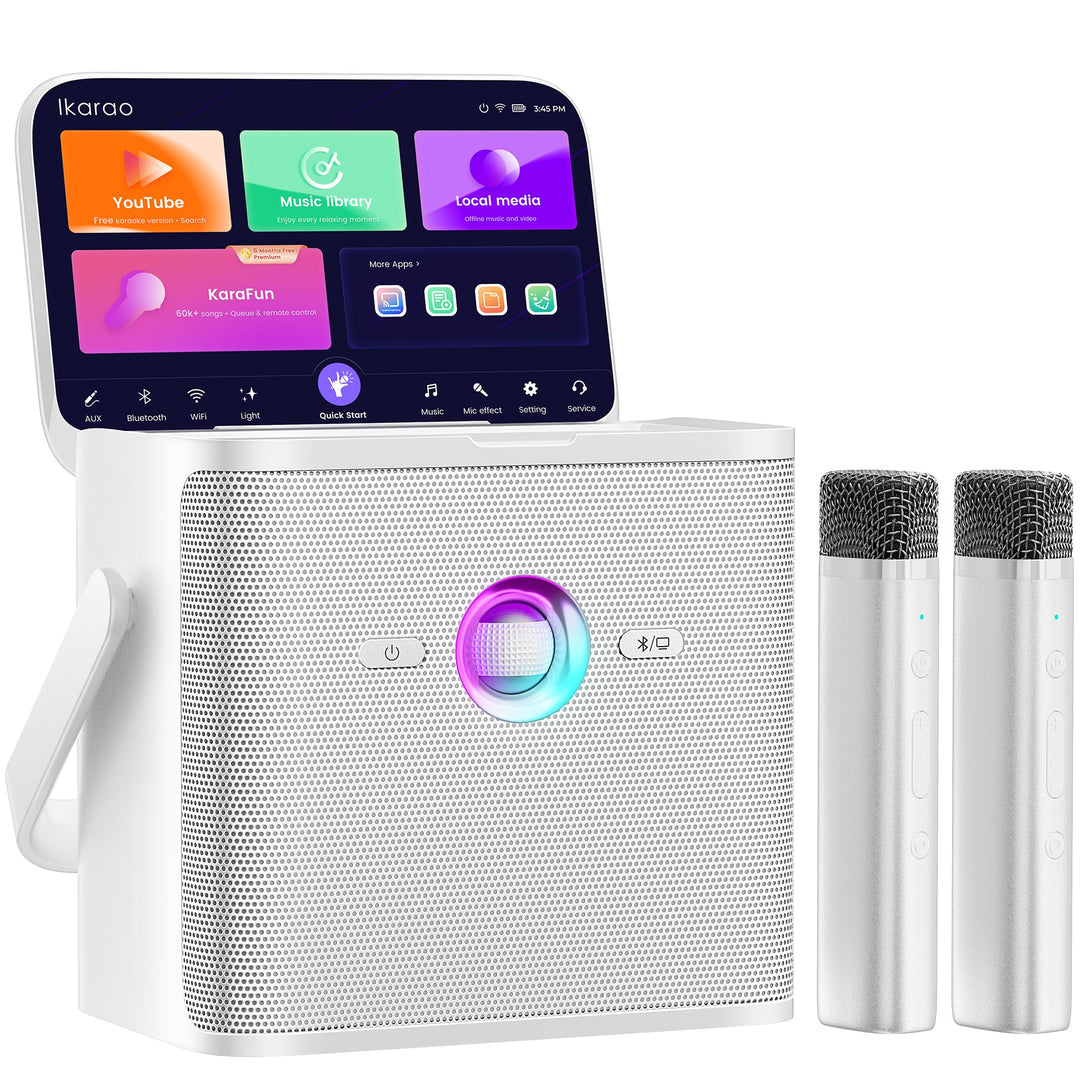 Ikarao Karaoke-Maschine für Erwachsene Kinder, mit Songtext-Display, WiFi-Verbindung zu YouTube &amp; Ka