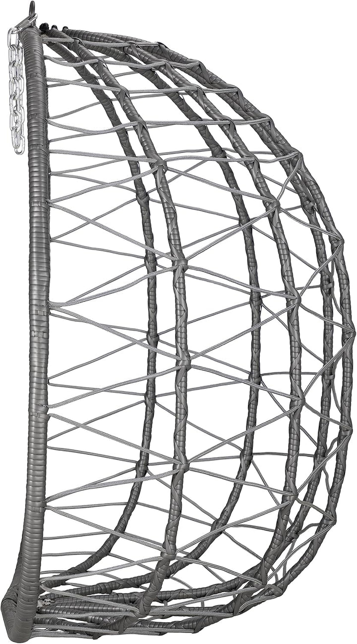 HinHocker Hängesessel mit Gestell | Grau | Hängeschaukel für Indoor und Outdoor | Inkl. Kissen und A
