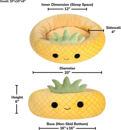 Squishmallows JPT0094 - Maui die Ananas Tierbett 50 cm, offizielles Jazwares Plüsch, superweiches Ha