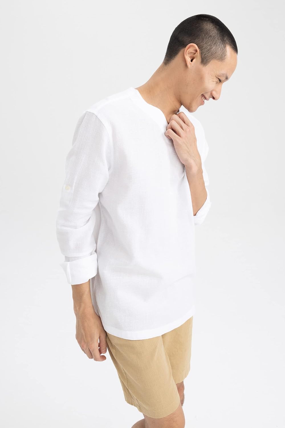 DeFacto Herren Tunic Shirt 3XL Weiss, 3XL Weiss