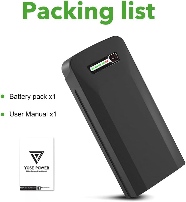 E-Bike Batterie 36V 10,4Ah Li-ion Akku Gepäckträgerbatterie YJ156 Passend für Samsung SDI3610E & BLA